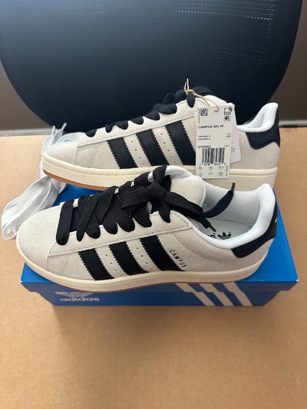 Brand New in Box Adidas Campus 00s – Crystal Black / White / Gray Size 10 Women